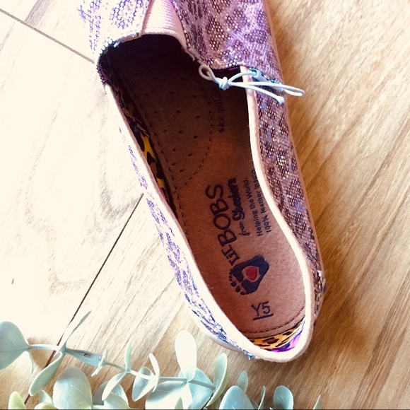 Bobs by Sketchers Sparkle Cheetah Slip Ons - Picture 6 of 7